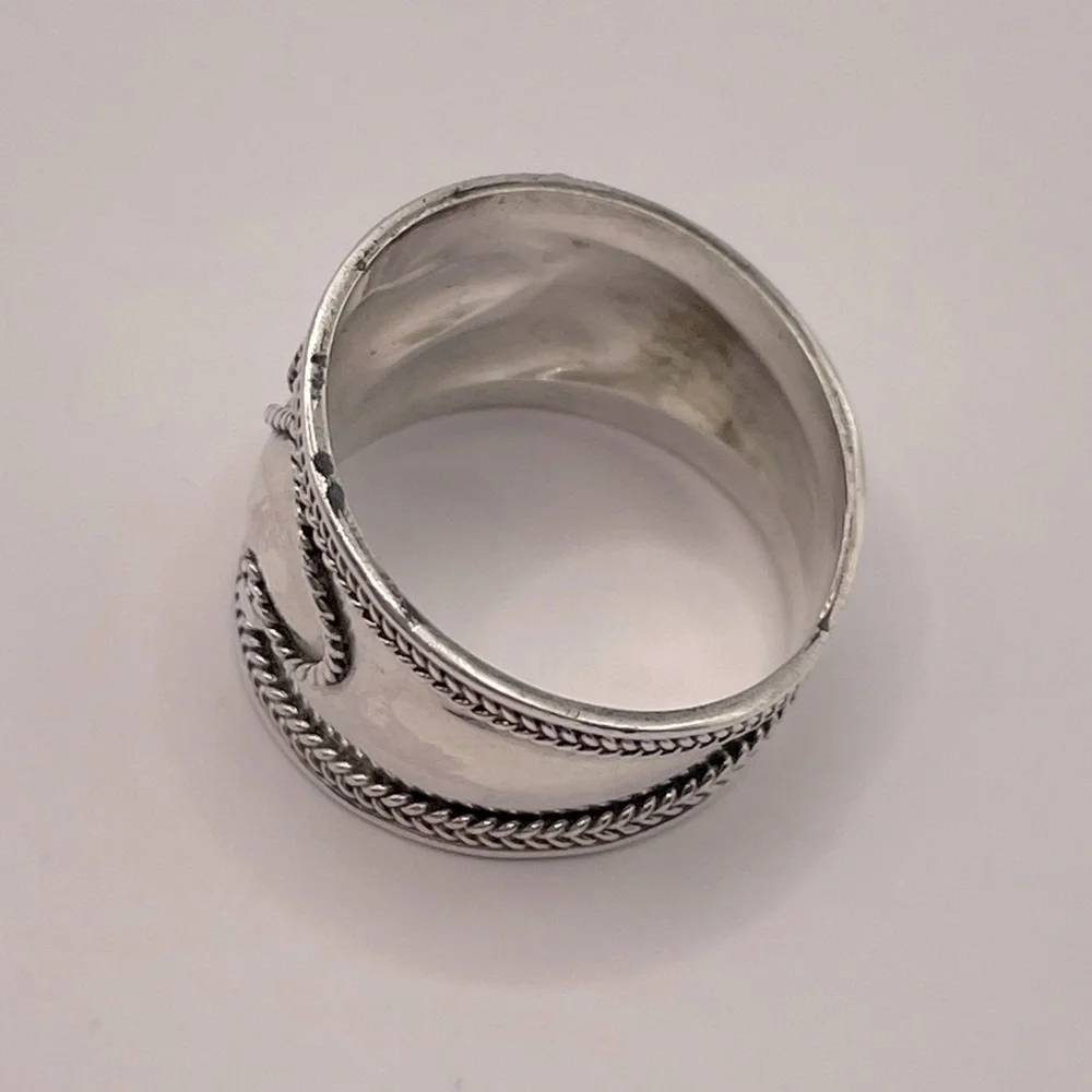 VINTAGE Sterling Silver Double Heart Ring